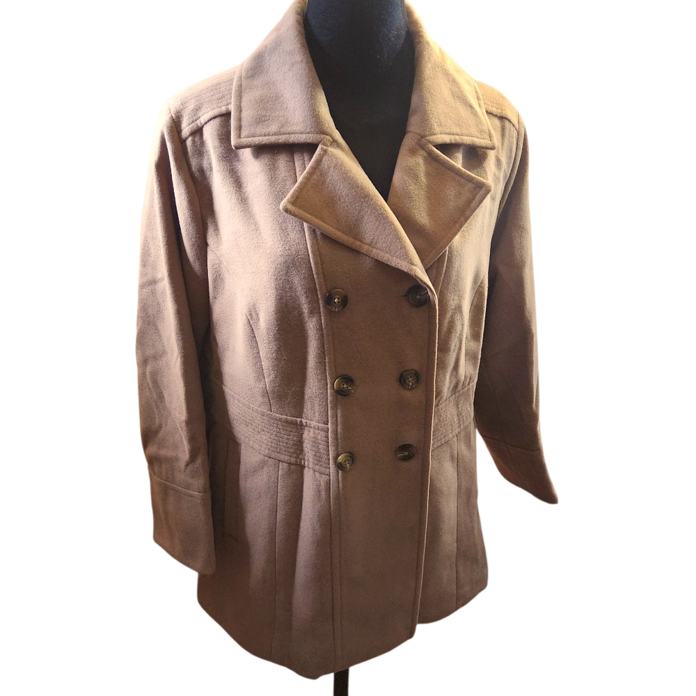 Catherines Tan Plus Size Dress Coat  2X